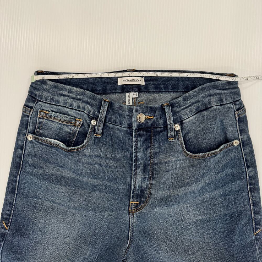 Good American Good Legs Jeans Womens 10/30 Blue High Rise Ankle Slit Skinny Crop - Picture 10 of 16